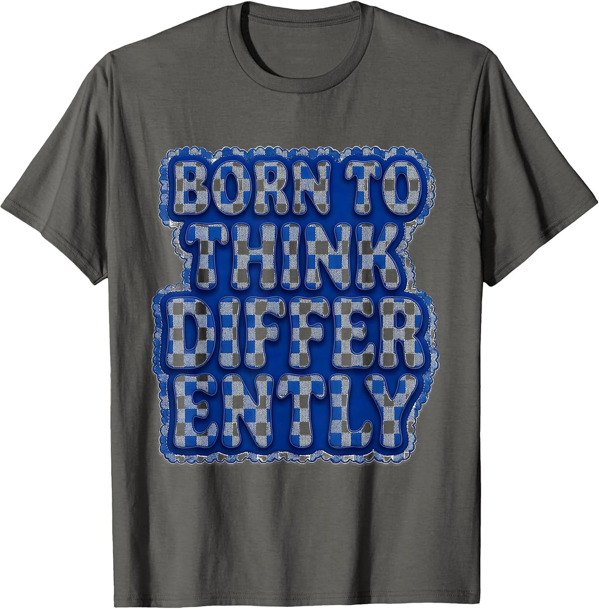 Born to Think Differently Dyslexia Awareness Design T-Shirt - Asphalt Grey