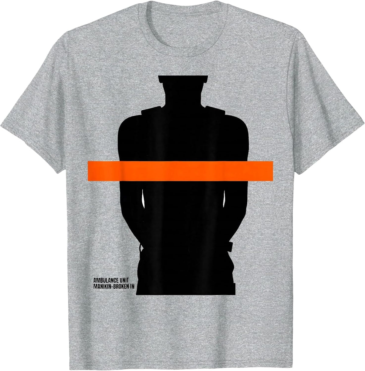 Men's Ambulance Unit Manikin-Broken In Brutalist EMT Paramedic T-Shirt - Heather Grey