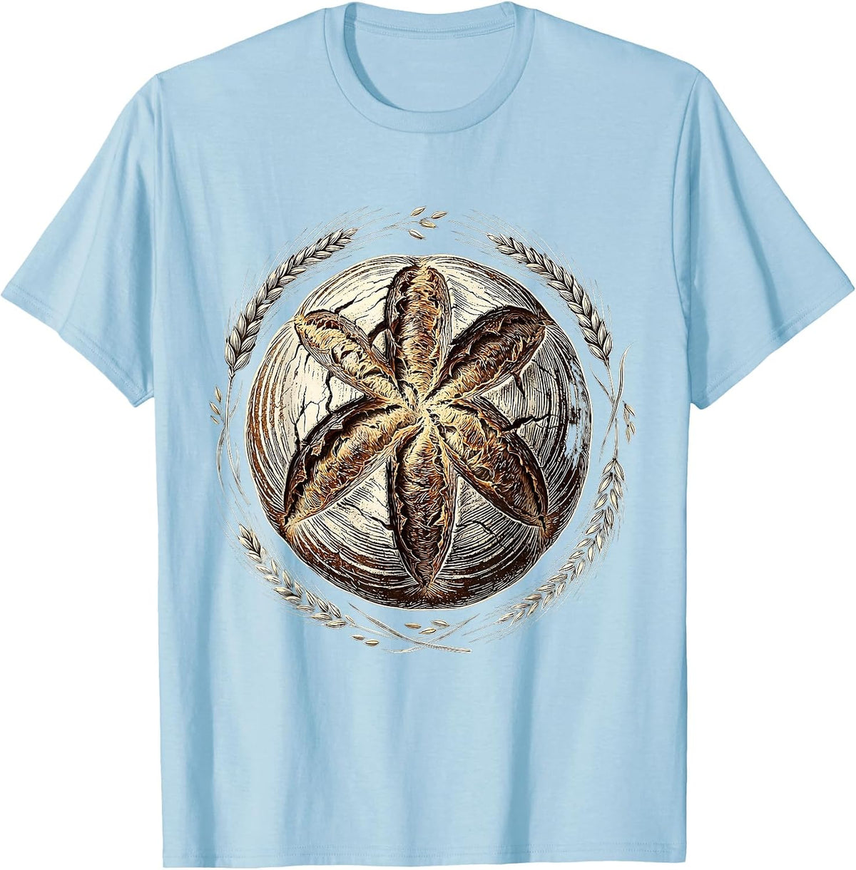 Men's In My Sourdough Era Artisan Bread Illustration T-Shirt - Baby Blue