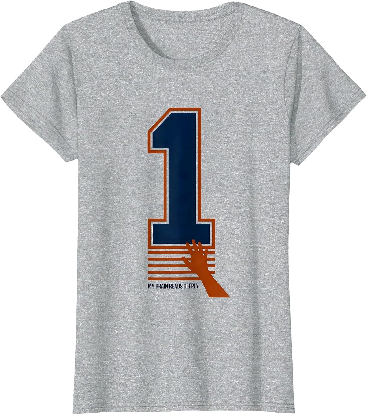 My Brain Reads Deeply Funny Dyslexia Awareness Month Student T-Shirt - Heather Grey
