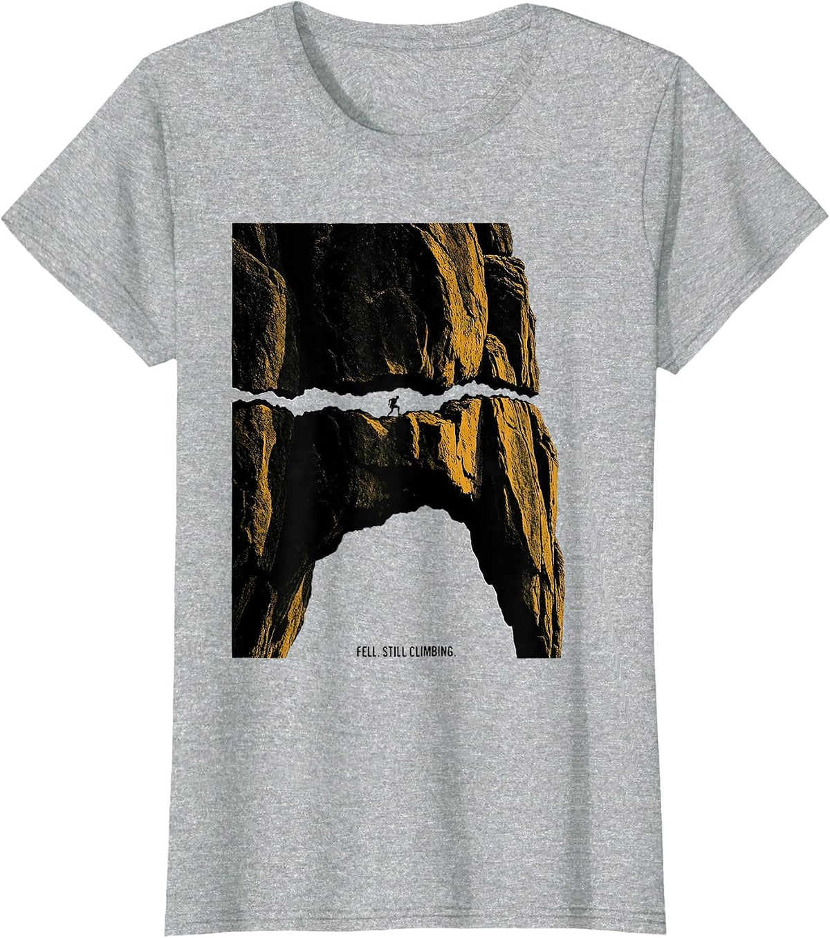 Women's Fell. Still Climbing Funny Rock Climber Bouldering Gift T-Shirt - Heather Grey