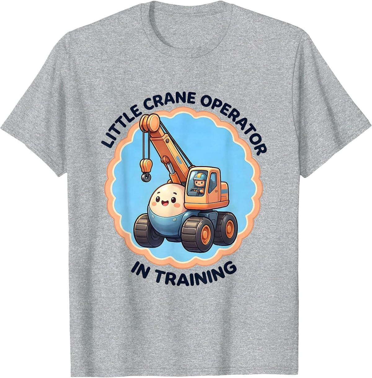 Men's Little Crane Operator In Training Cute Kawaii Toddler Gift T-Shirt - Heather Grey