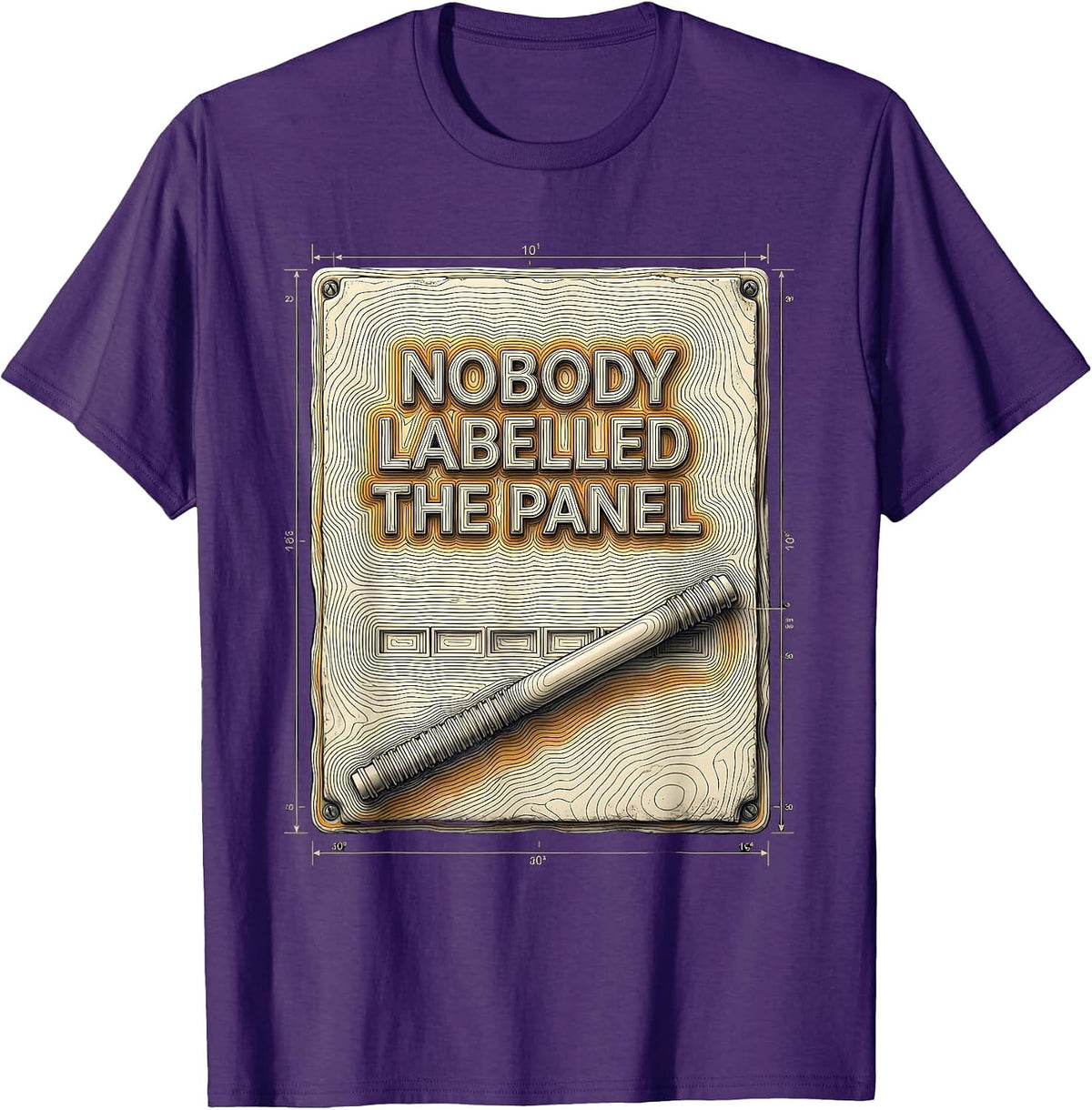 Men's Nobody Labelled The Panel Funny Electrician Engineer T-Shirt - Purple