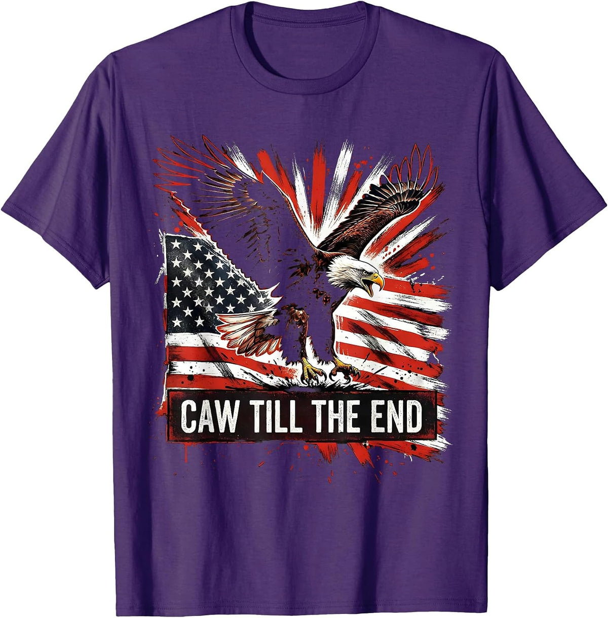 Caw Till The End Crow Fan Design T-Shirt - Purple