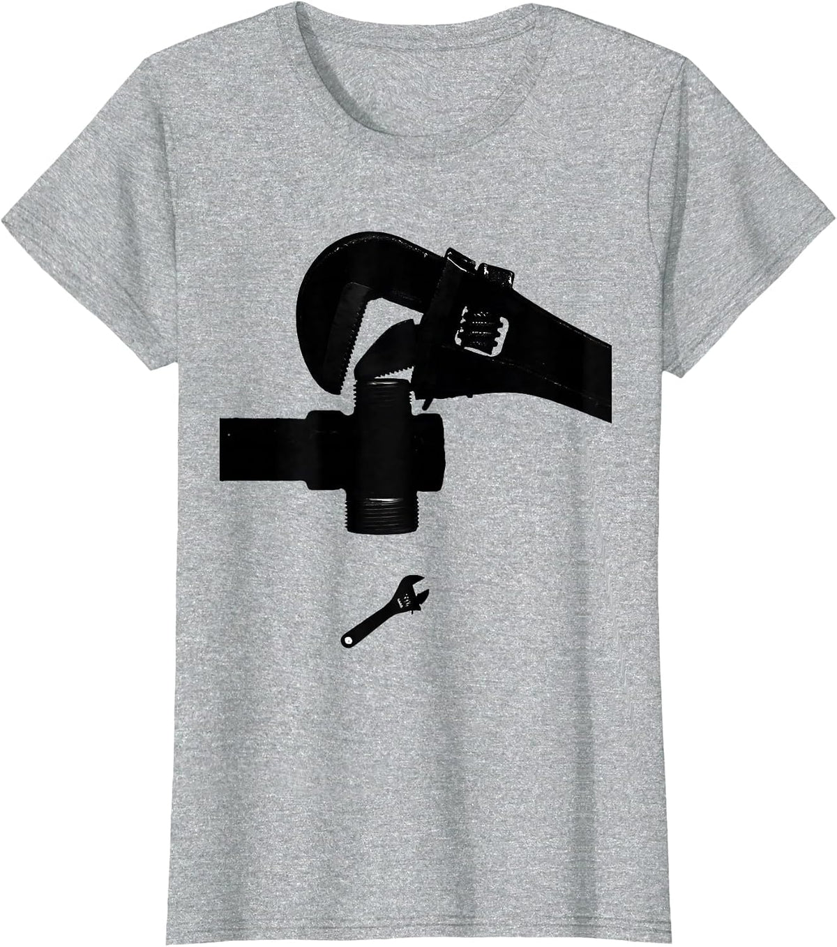 Pipe Wrench Dominates Adjustable Wrench Funny Plumber Gift T-Shirt - Heather Grey