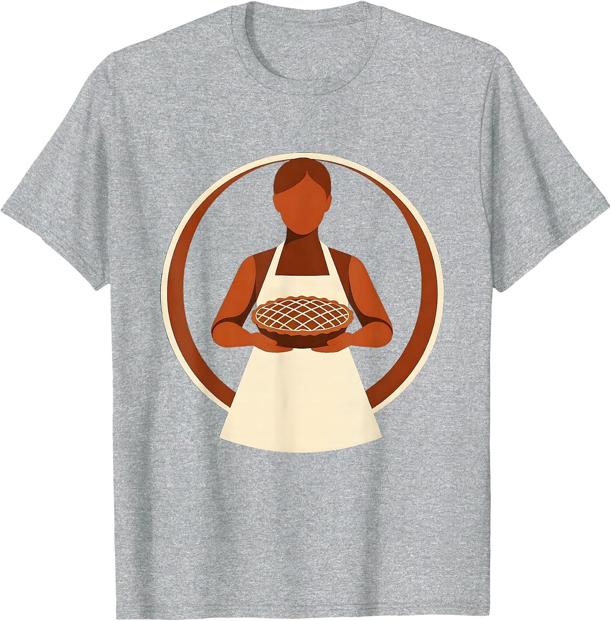 Men's Mrs. Baker Pie Illustration Graphic Tee T-Shirt - Heather Grey