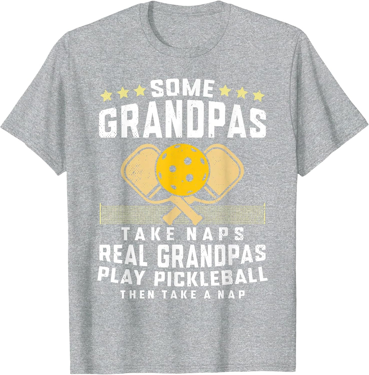 Pickleball Design for Men Grandpa Funny Pickleball Player T-Shirt - Heather Grey