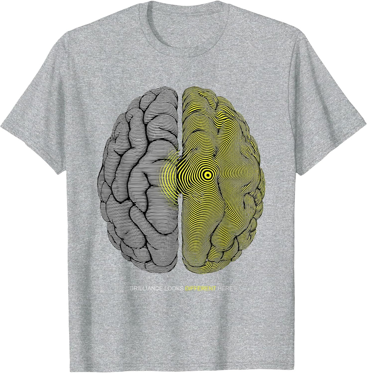 Men's Brilliance Looks Different Here Dyslexia Awareness T-Shirt - Heather Grey