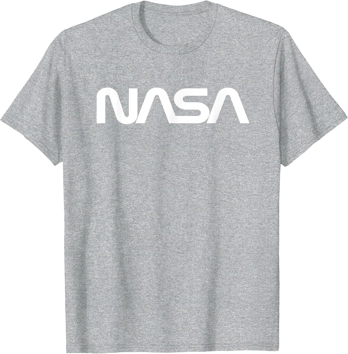 Classic NASA Worm White Logo T-Shirt - Heather Grey