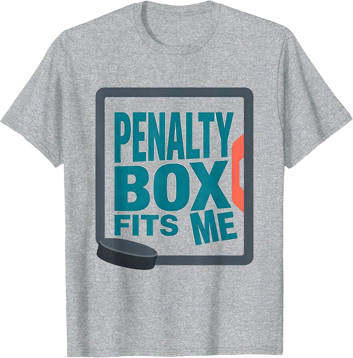 Men's Penalty Box Fits Me Funny Ice Hockey Player Fan Humor T-Shirt - Heather Grey