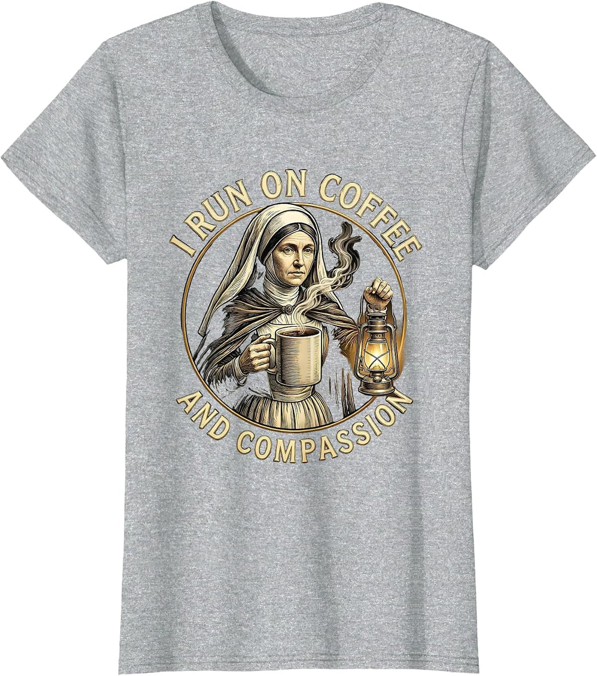 Women's I Run On Coffee and Compassion Medical Assistant T-Shirt - Heather Grey
