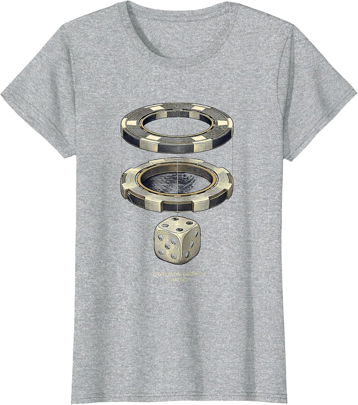 Aggressive Growth Strategy Punny Casino Gambling Humor T-Shirt - Heather Grey