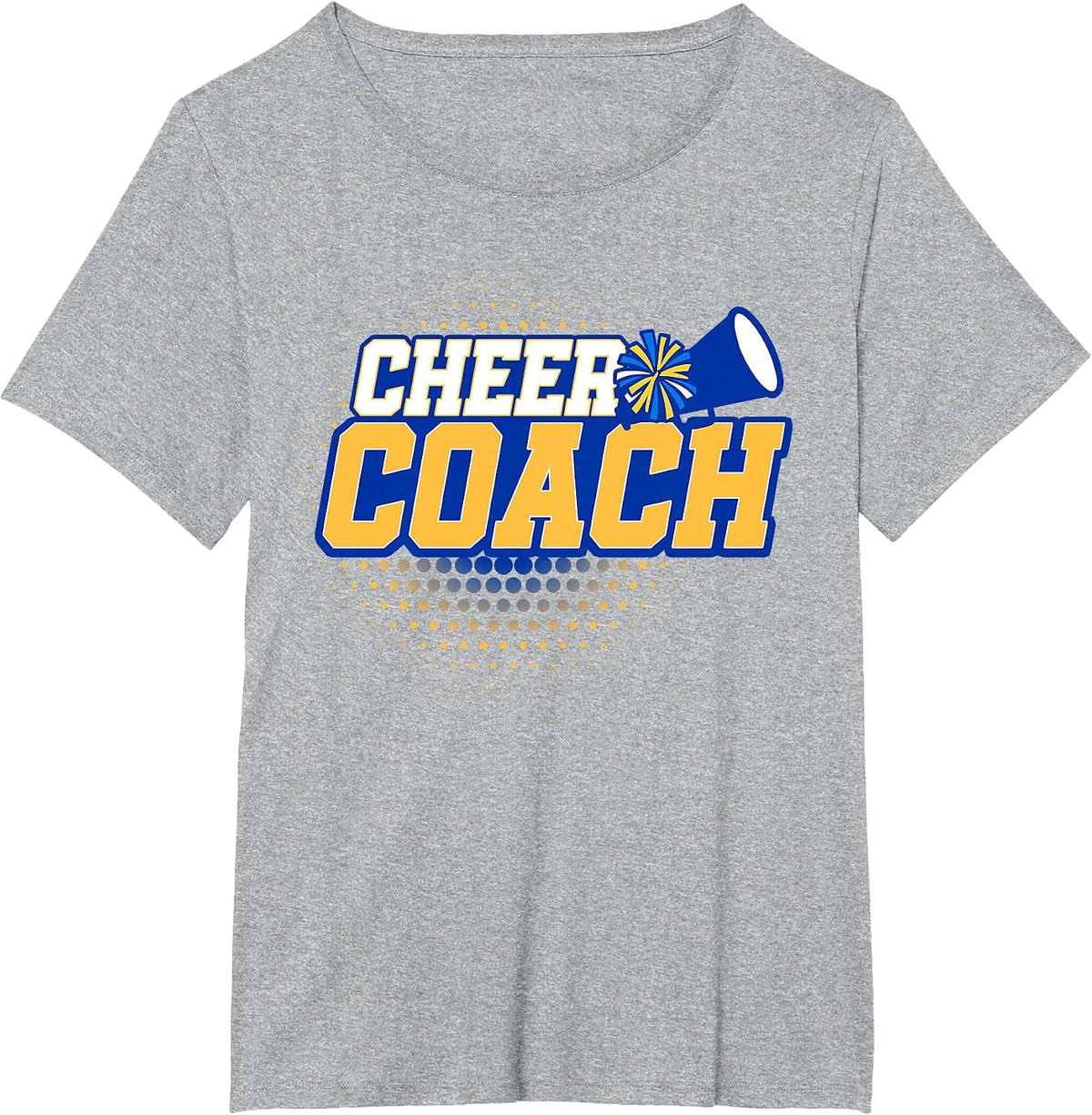 Football Cheer Coach Blue Gold Sport Team Cheerleader Squad T-Shirt - Heather Grey