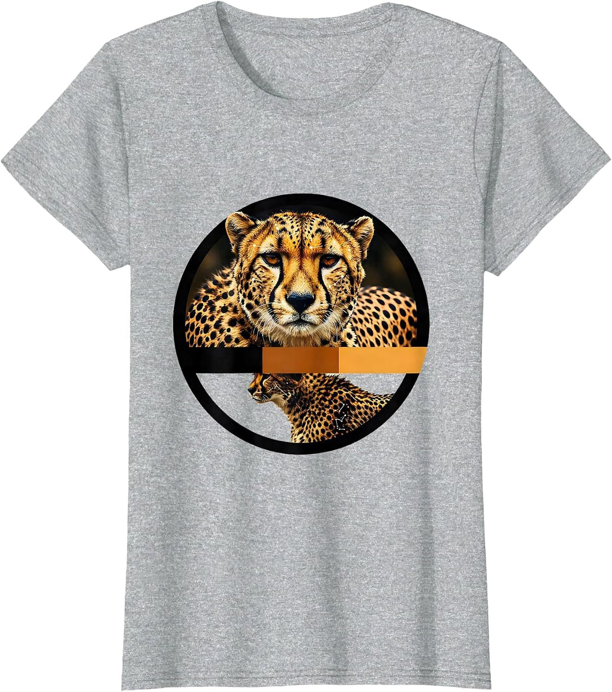 Cheetah Spot Constellation Star Map Animal Print T-Shirt - Heather Grey