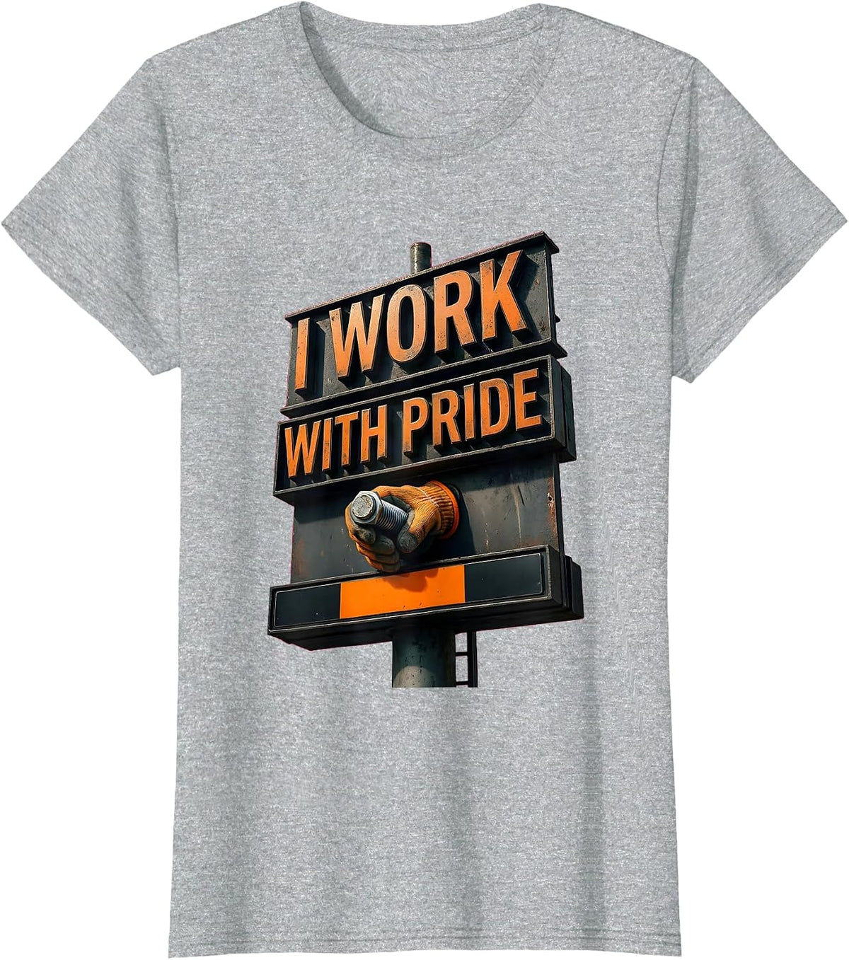 I Work With Pride Patriotic Labor Day Union Worker Gift T-Shirt - Heather Grey