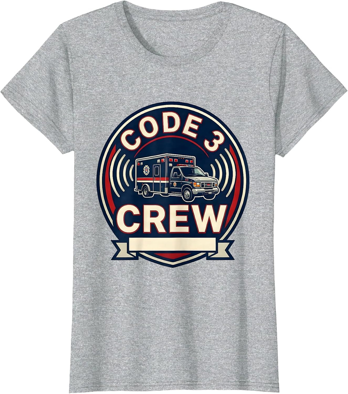Women's Code 3 Crew EMS Paramedic EMT 911 Dispatcher Humor T-Shirt - Heather Grey