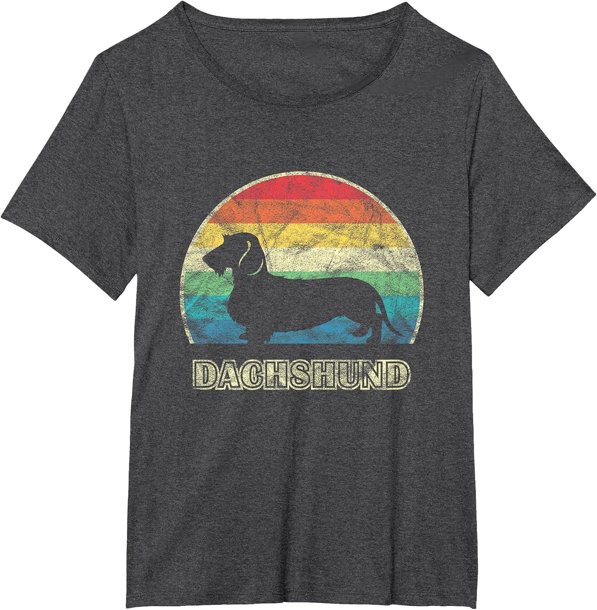 Vintage Wirehaired Dachshund T-Shirt - Dark Heather Grey