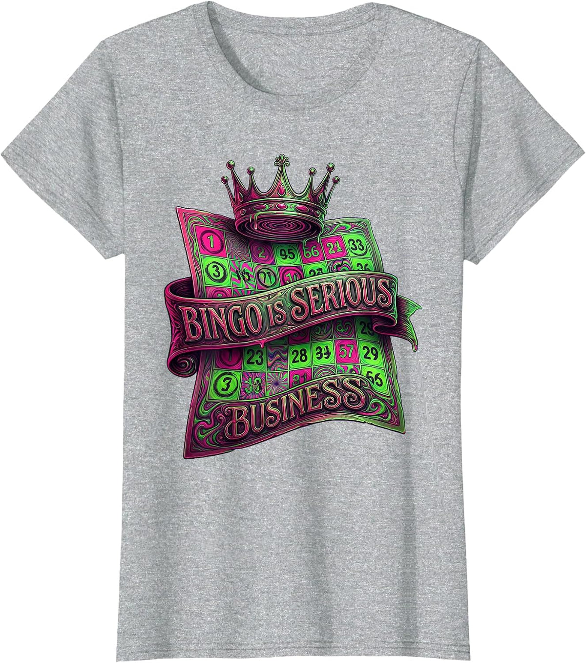Bingo Is Serious Business Funny Bingo Design T-Shirt - Heather Grey