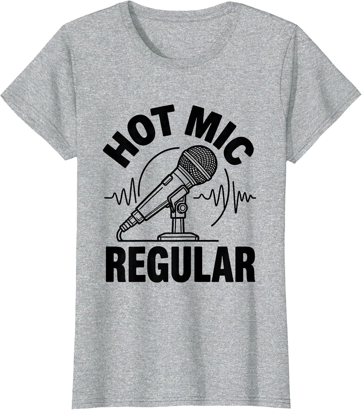 Women's Hot Mic Regular Funny EMS Paramedic First Responder T-Shirt - Heather Grey