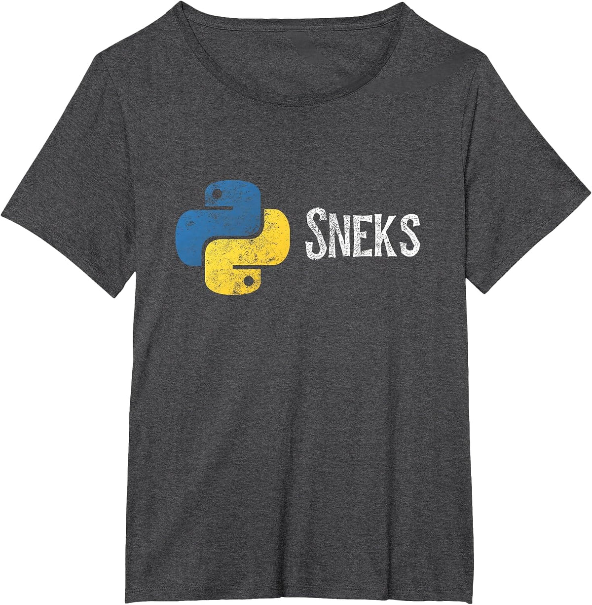 Python Programming Funny Programmer Python Logo Sneks T-Shirt - Dark Heather Grey