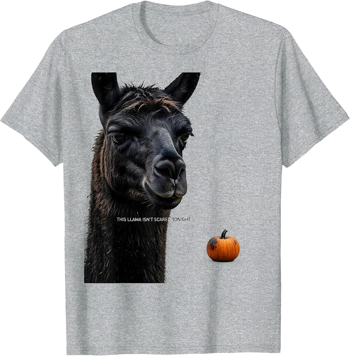 Men's This Llama Isn't Scared Tonight Funny Llama Lover Halloween T-Shirt - Heather Grey
