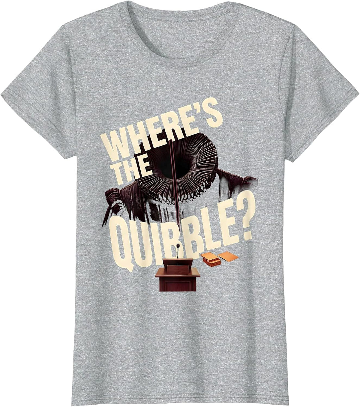 Where's The Quibble? Funny Shakespeare Quote Literary Humor T-Shirt - Heather Grey