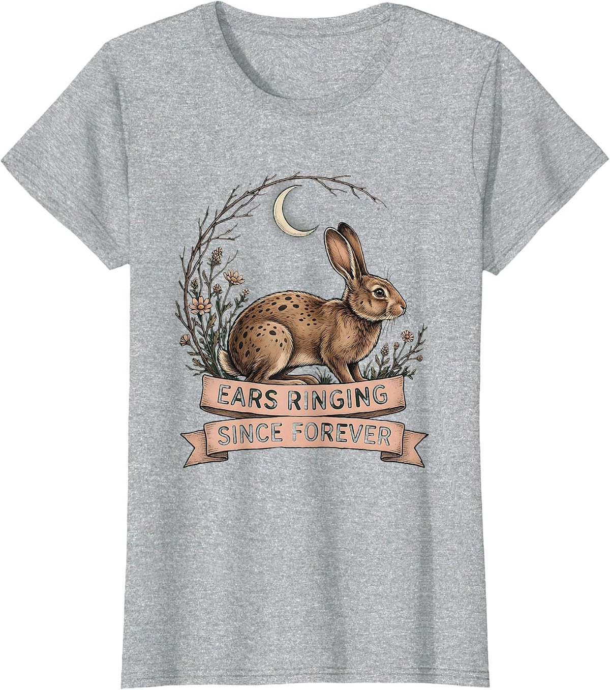 Ears Ringing Since Forever Metal Band Design T-Shirt - Heather Grey