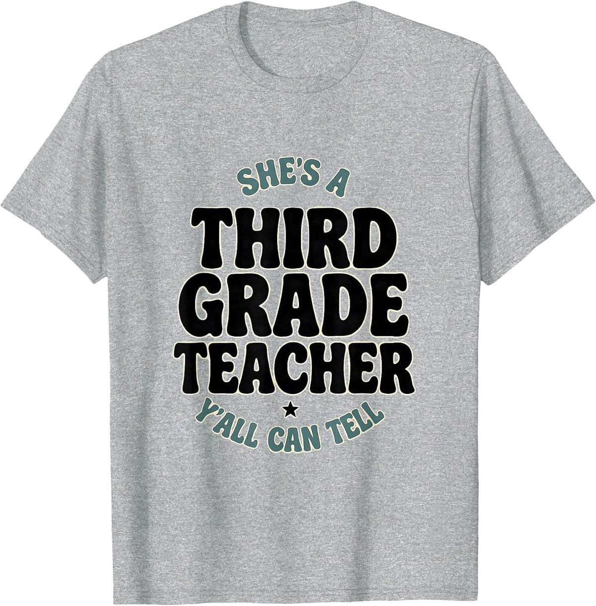 Men's She's A Third Grade Teacher Y'all Can Tell Western T-Shirt - Heather Grey