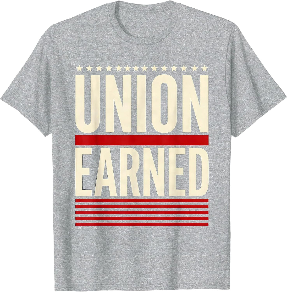Men's Union Earned Patriotic Labor Day Worker Pride Blue Collar T-Shirt - Heather Grey