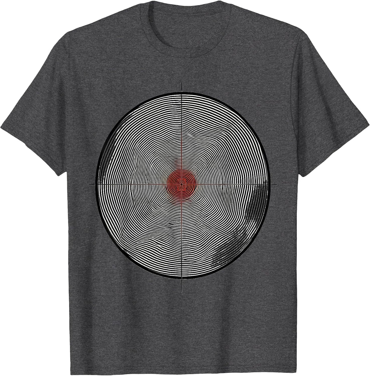 Moiré Target Op Art Shooting Range Humor T-Shirt - Dark Heather Grey