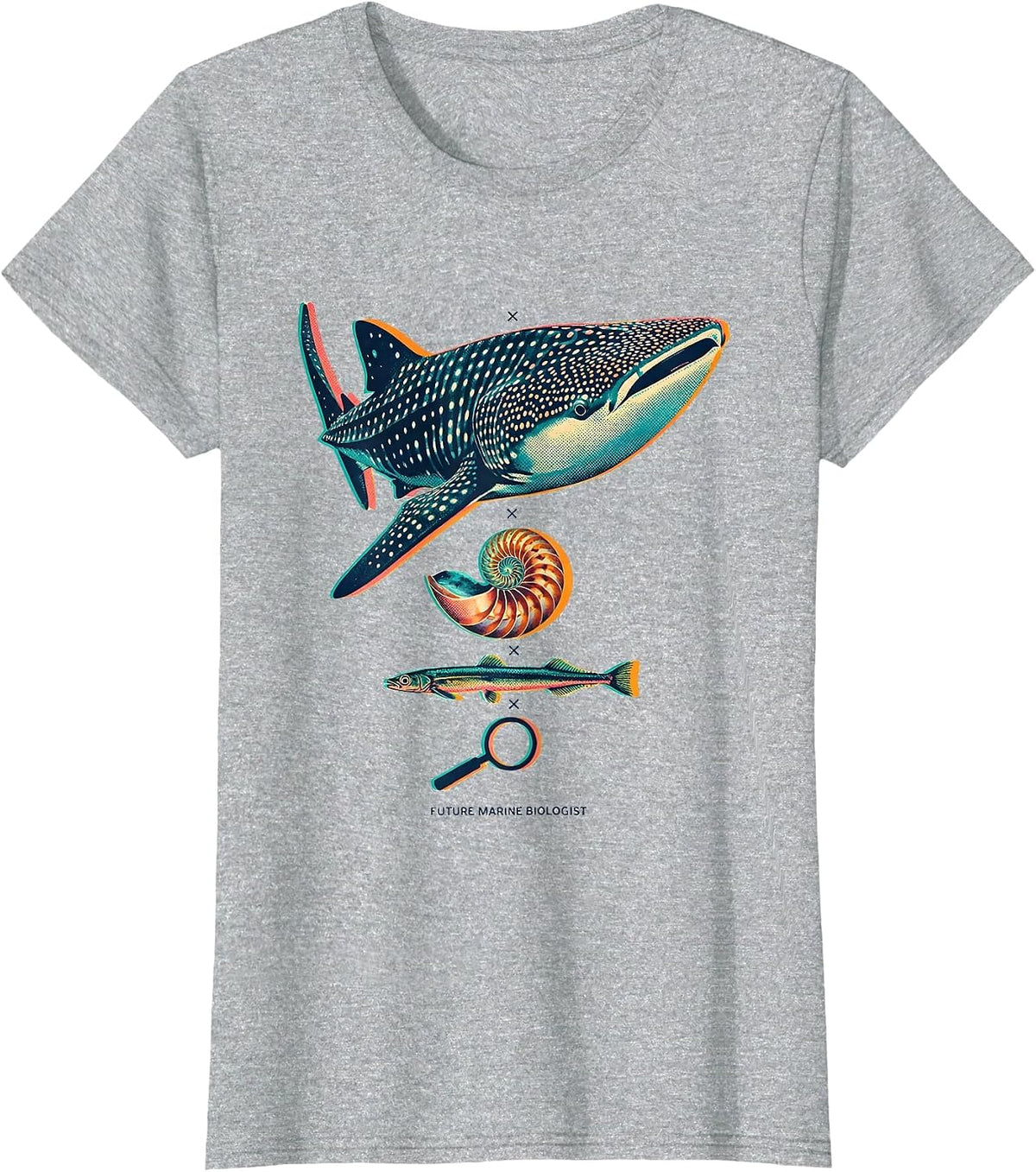 Women's Future Marine Biologist Cute Whale Shark Ocean Science T-Shirt - Heather Grey