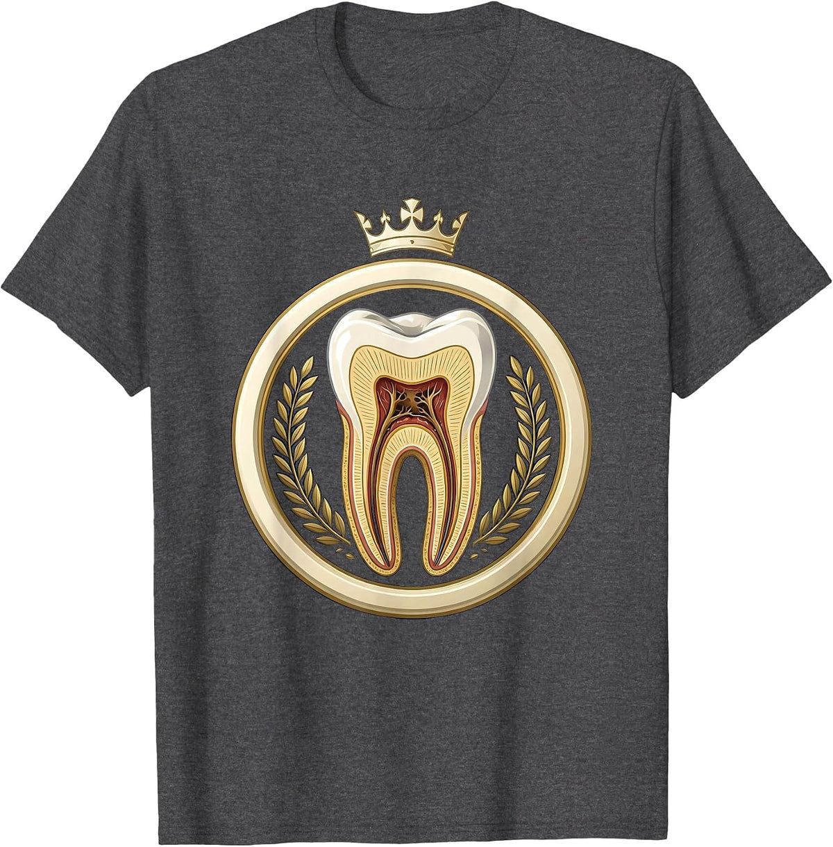 Molar Cross-Section Dental Assistant Graphic T-Shirt - Dark Heather Grey