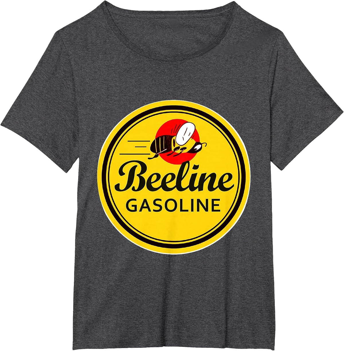Retro Vintage Gas Station Beeline Gasoline Motor Oil Sign T-Shirt - Dark Heather Grey