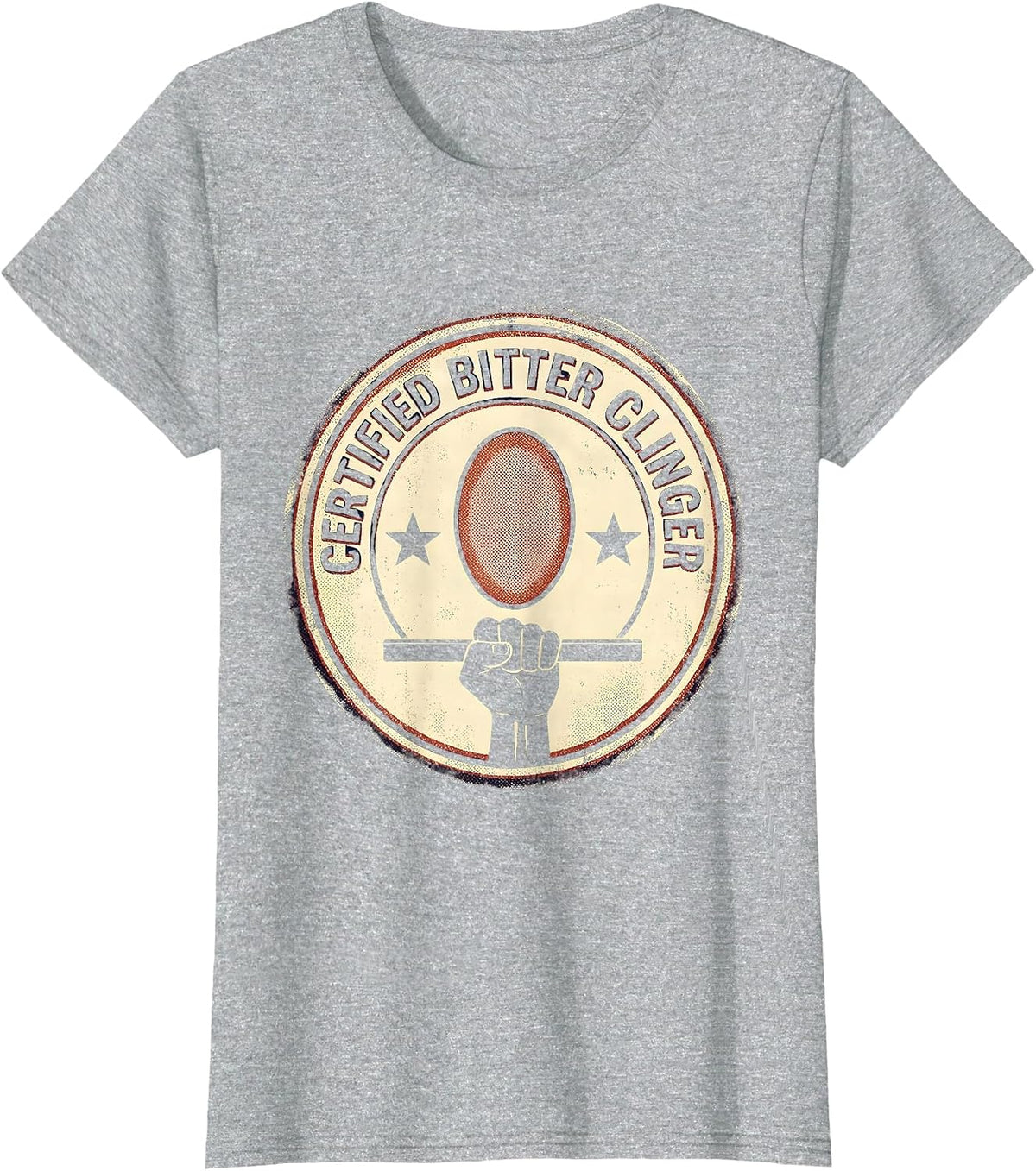 Women's Certified Bitter Clinger Funny Trump Political Satire Humor T-Shirt - Heather Grey