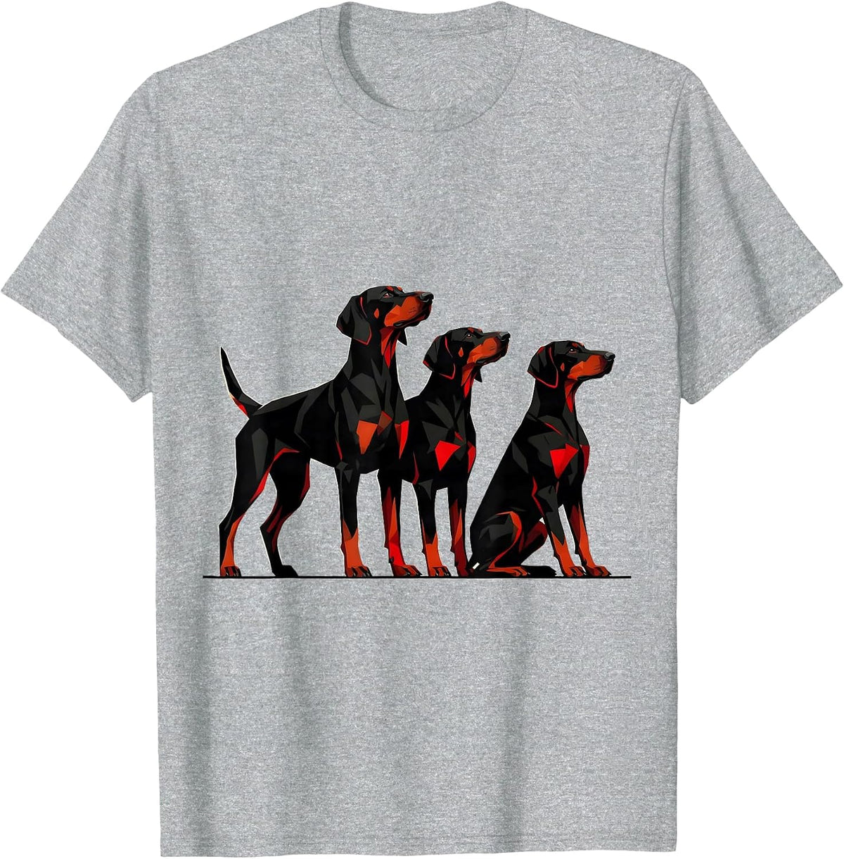 Men's Geometric German Shorthaired Pointer Dog Lover Humor T-Shirt - Heather Grey
