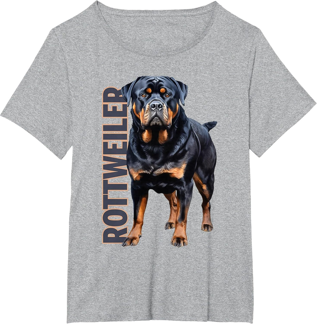 Rottweiler Watercolor T-Shirt - Heather Grey