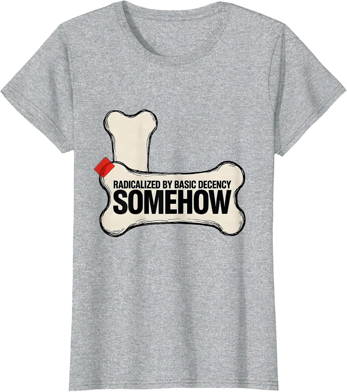 Radicalized By Basic Decency Somehow Feminist Political T-Shirt - Heather Grey