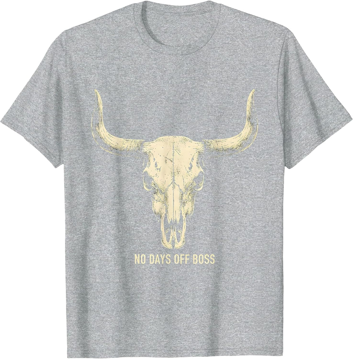 Men's No Days Off Boss Hustle Graphic Design T-Shirt - Heather Grey