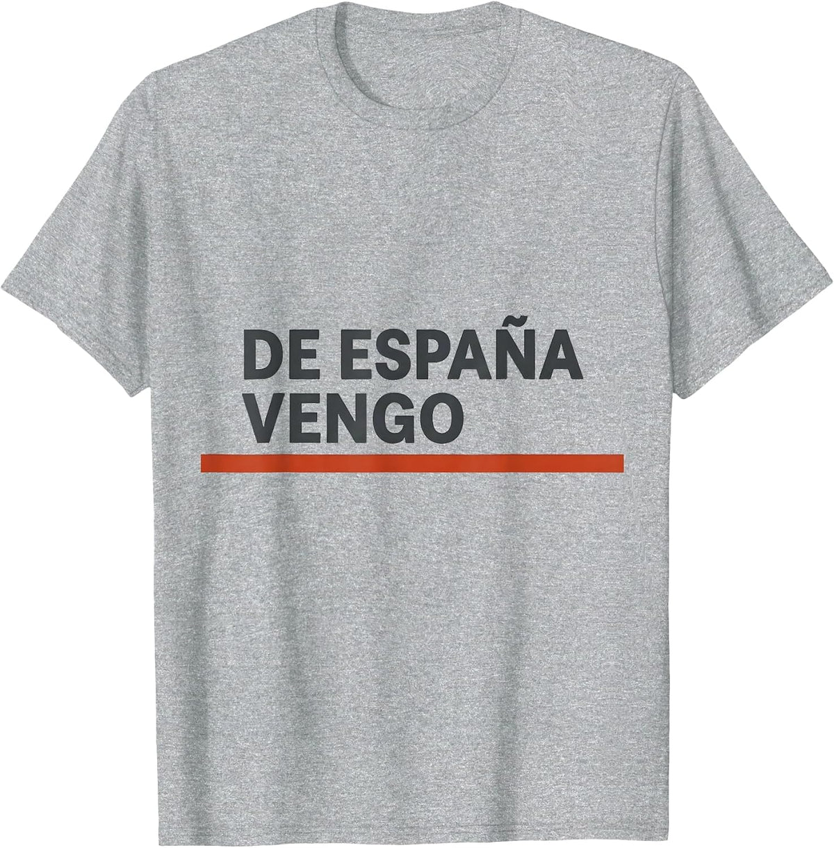 Men's De España Vengo Minimalist Spanish Heritage Souvenir T-Shirt - Heather Grey