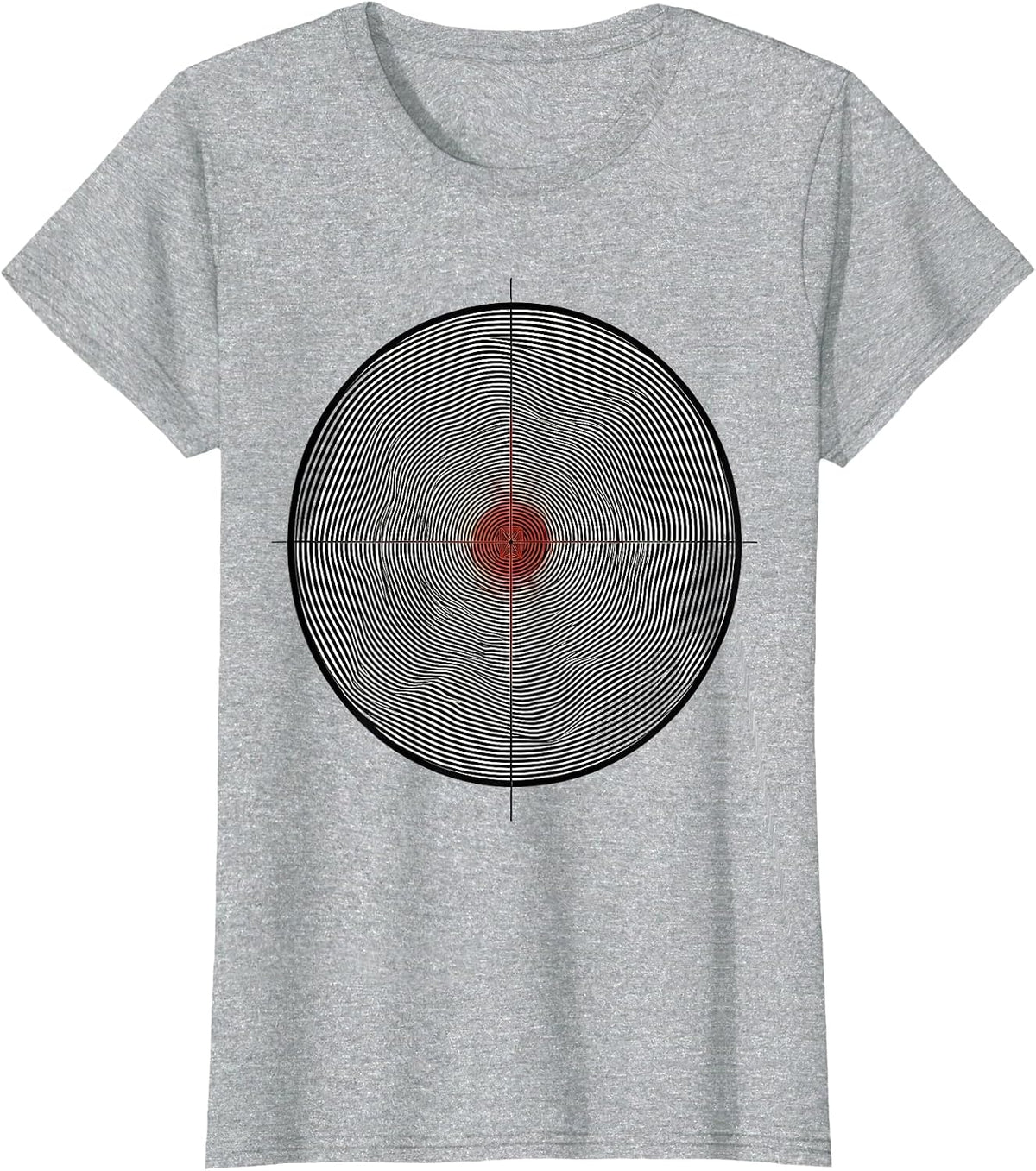 Moiré Target Op Art Shooting Range Humor T-Shirt - Heather Grey