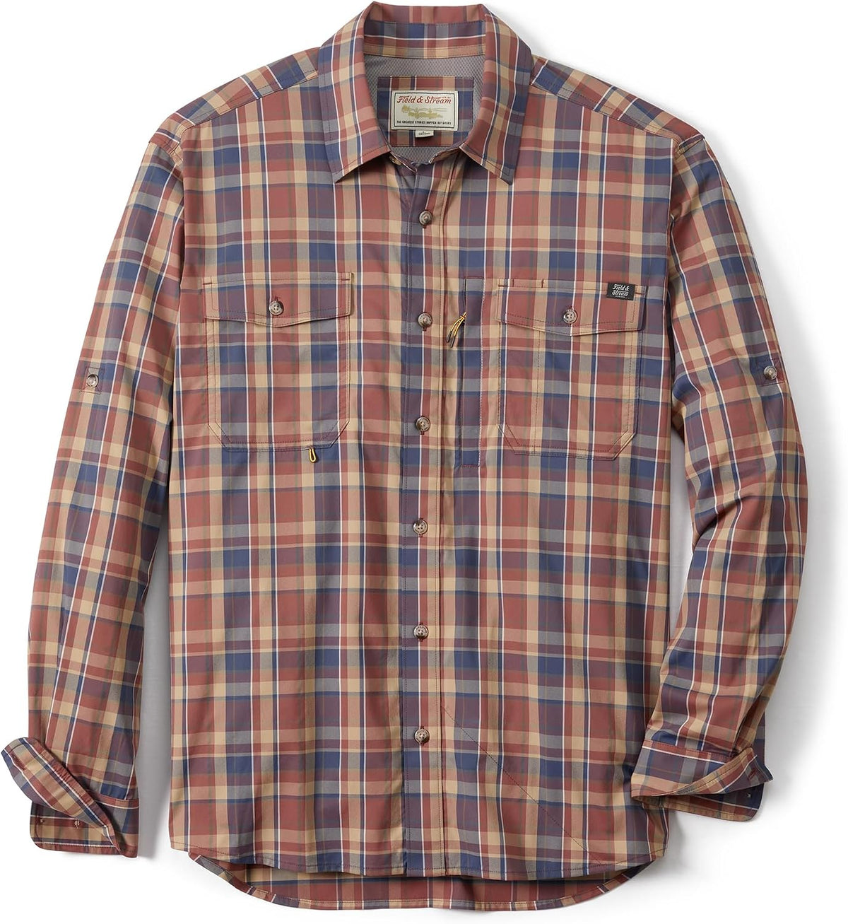 Field & Stream Men's Line Burner Long Sleeve Fishing Shirt - Sandbar Plaid