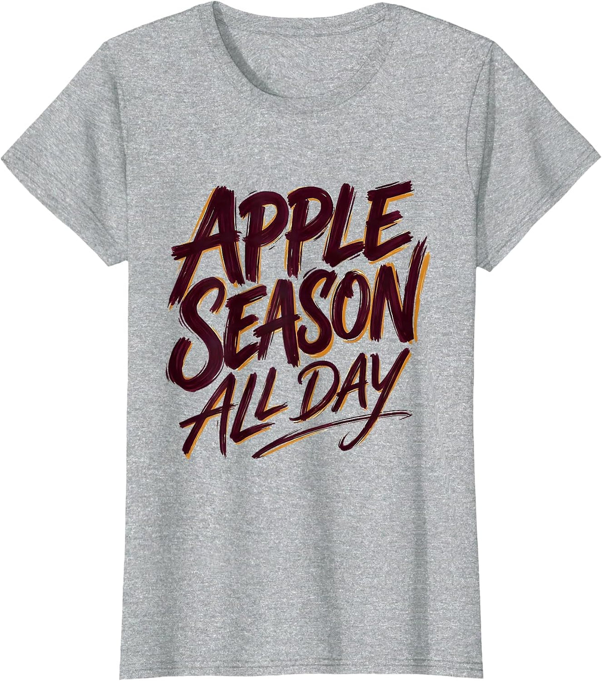 Apple Season All Day Apple Picking Design T-Shirt - Heather Grey