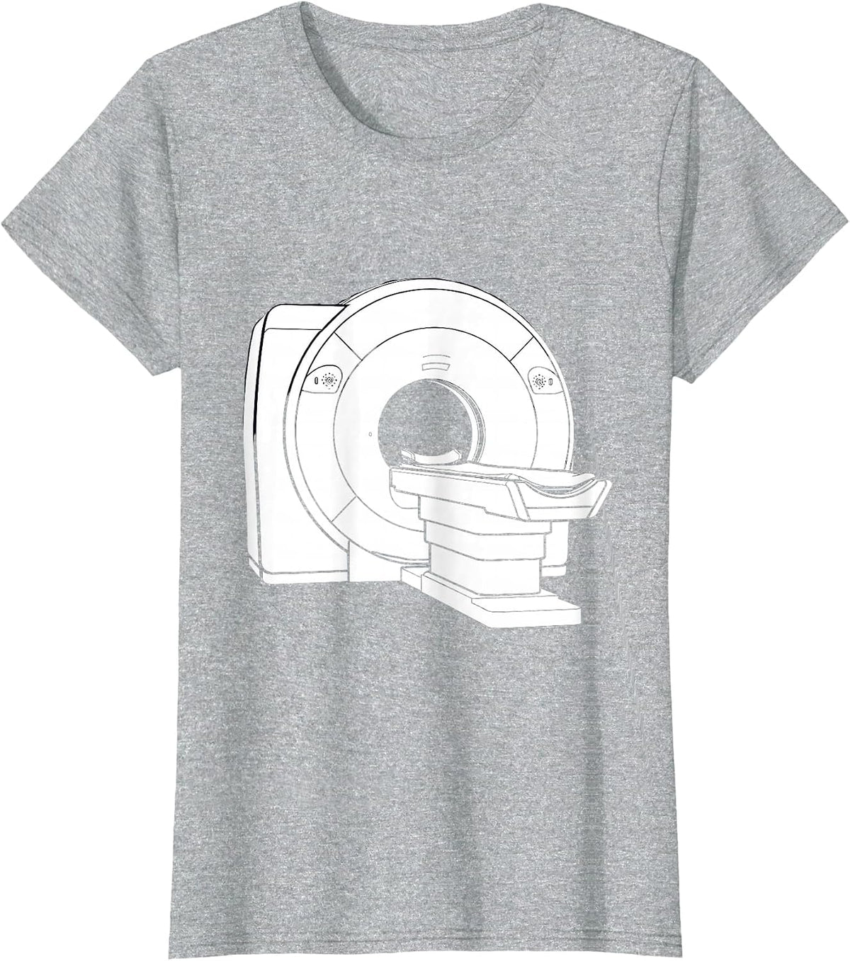 Glowing MRI Machine Dark Room Radiology Design T-Shirt - Heather Grey