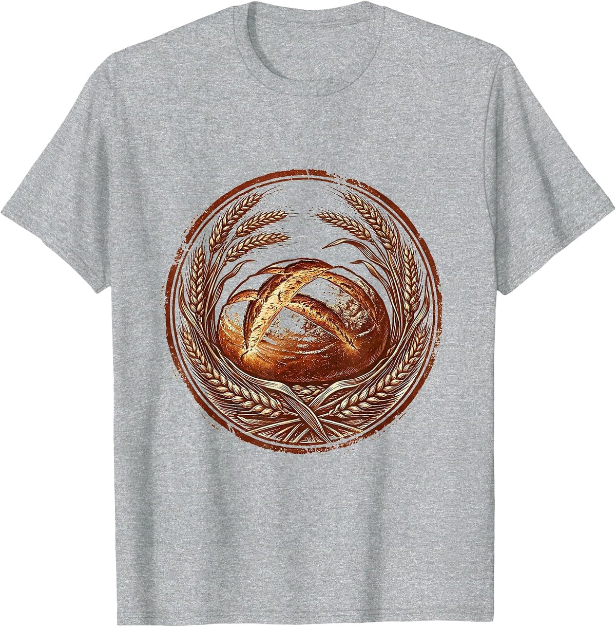Men's In My Sourdough Era Wheat and Boule Illustration T-Shirt - Heather Grey