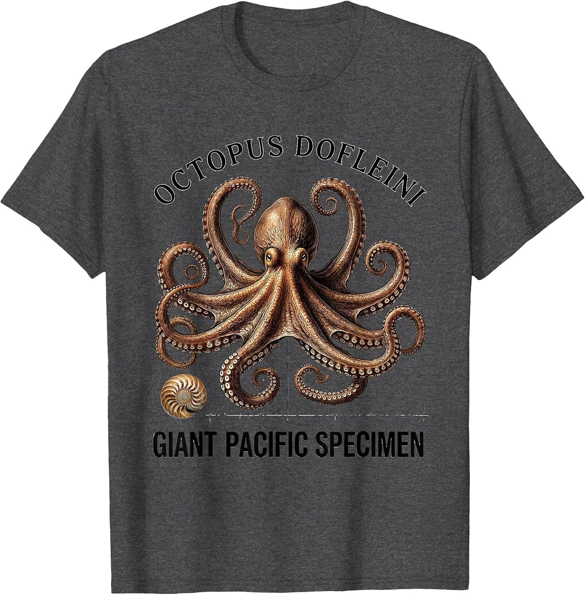 Men's Octopus Dofleini: Giant Pacific Specimen Vintage T-Shirt - Dark Heather Grey