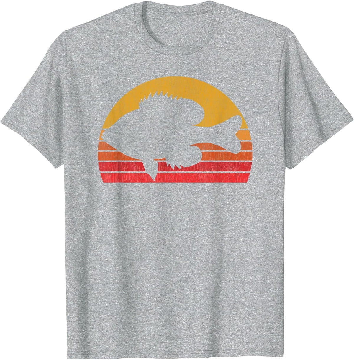 Bluegill Fishing - Panfish Retro Fisherman T-Shirt - Heather Grey