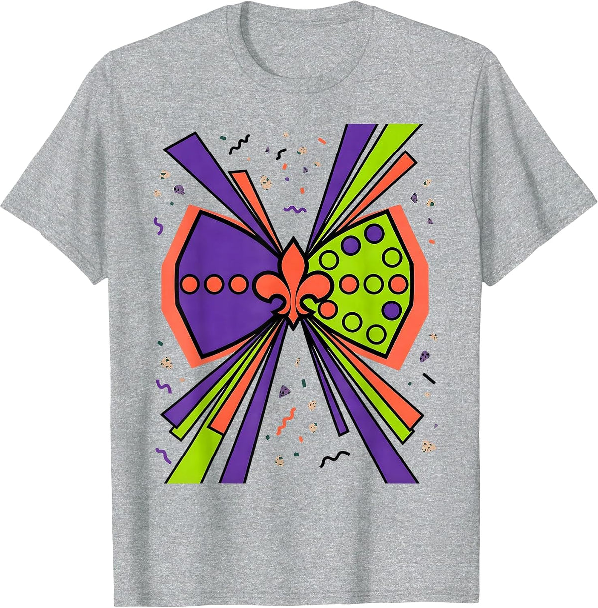 Men's Oversized Jester Bow Tie Six Seven Meme Kids Mardi Gras T-Shirt - Heather Grey