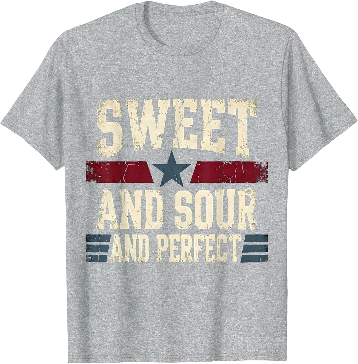 Men's Sweet and Sour and Perfect Pickle Design T-Shirt - Heather Grey