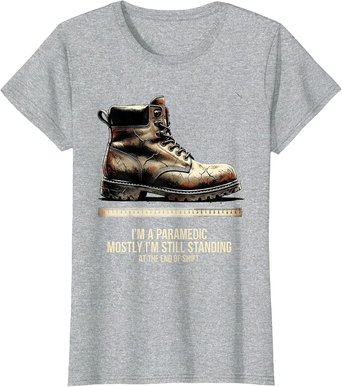 Women's Paramedic Mostly Still Standing At The End Of Shift T-Shirt - Heather Grey