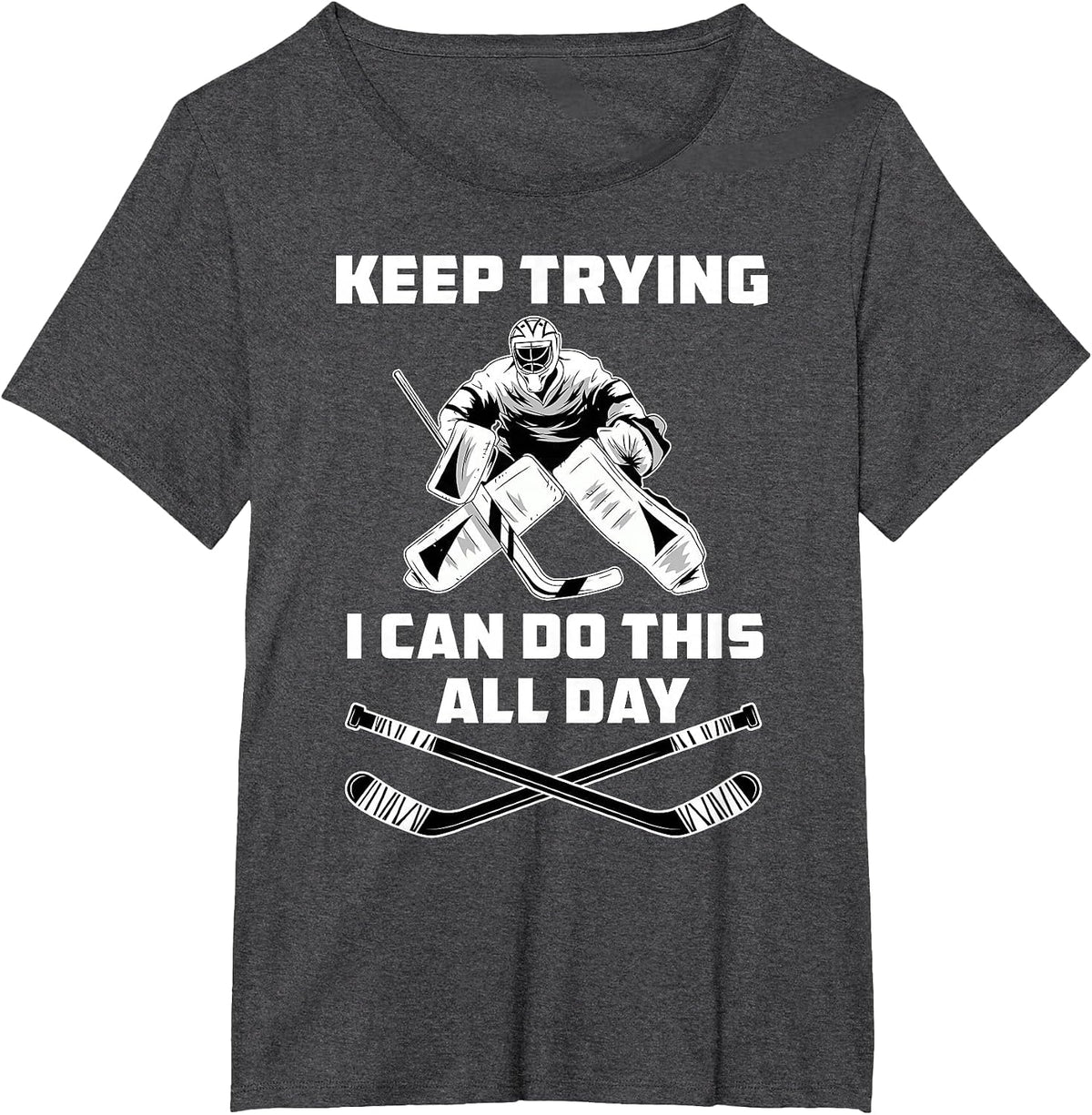 Funny Ice Hockey Goalie T-Shirt - Dark Heather Grey
